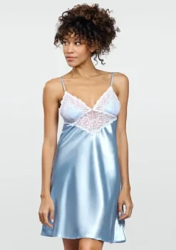 Baby blue Halka satynowa LUNA<Polski Discount