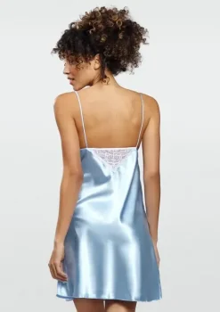 Baby blue Halka satynowa LUNA<Polski Discount