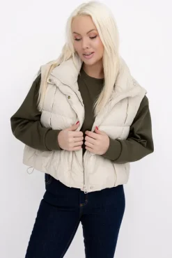 Beżowa Kamizelka ocieplana REITEN< Hot