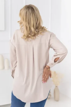 Beżowa Koszula oversize DEMENO<Polski Online