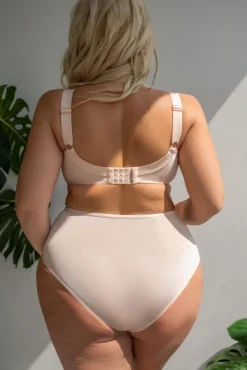 Beżowe Figi ROSALINE Wysoki Stan<Polski Hot