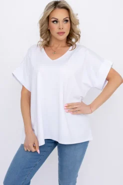 Biała Bluzka DESTIMI<Włoski Discount
