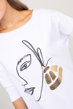 Biała Bluzka REVUMI Wzór 1<Włoski Discount