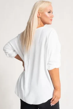 Biała Bluzka z wisiorkiem GERTO<Włoski Hot