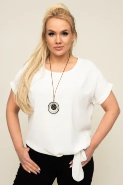 Biała Bluzka z wisiorkiem FAIRY<Włoski Hot
