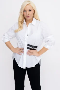 Biała Koszula LOVERI<Włoski Sale