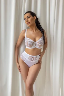 Białe Stringi CRYSTAL Wysoki Stan<Polski Sale