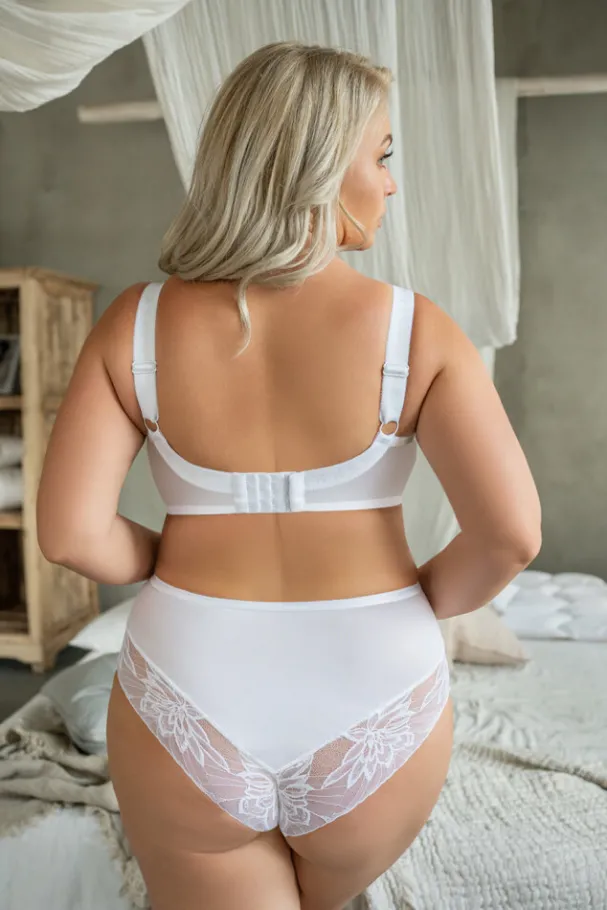 Biały Biustonosz CRYSTAL Bra Soft<Polski Hot