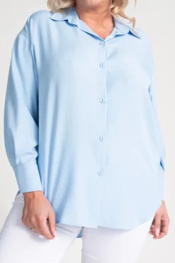 Błękitna Koszula oversize DEMENO<Polski Sale