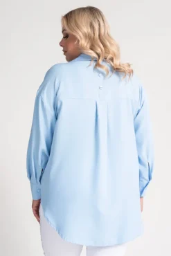 Błękitna Koszula oversize DEMENO<Polski Sale
