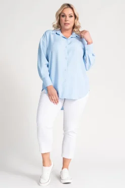 Błękitna Koszula oversize DEMENO<Polski Sale
