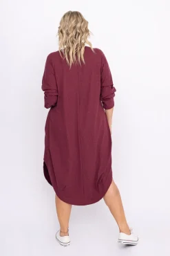 Bordowa Sukienka DONNA<Polski Discount