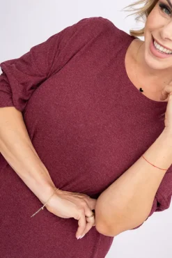 Bordowa Sukienka DONNA<Polski Discount
