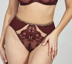 Bordowe Stringi SELENA Wysoki Stan<Polski Discount