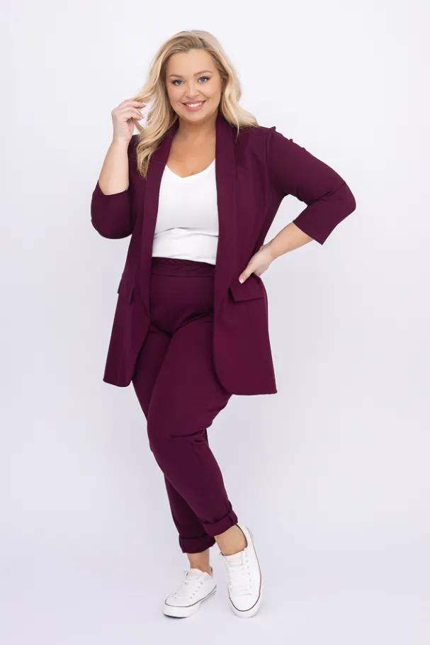 Burgundowa Marynarka CINTA<Polski Outlet