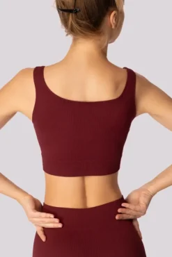 Burgundowy Top prążkowany RIBBED<Polski New