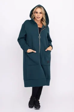 Butelkowozielona Bluza ocieplana VERMEN<Włoski Discount