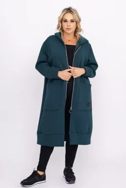 Butelkowozielona Bluza ocieplana VERMEN<Włoski Discount