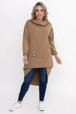 Camelowa Bluza z kapturem OASIS<Włoski Hot