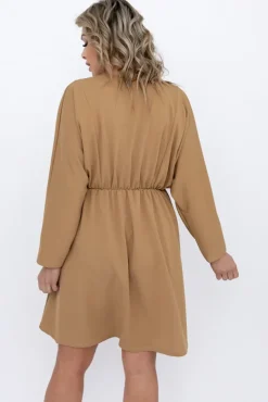 Camelowa Sukienka MAURI<Włoski Sale