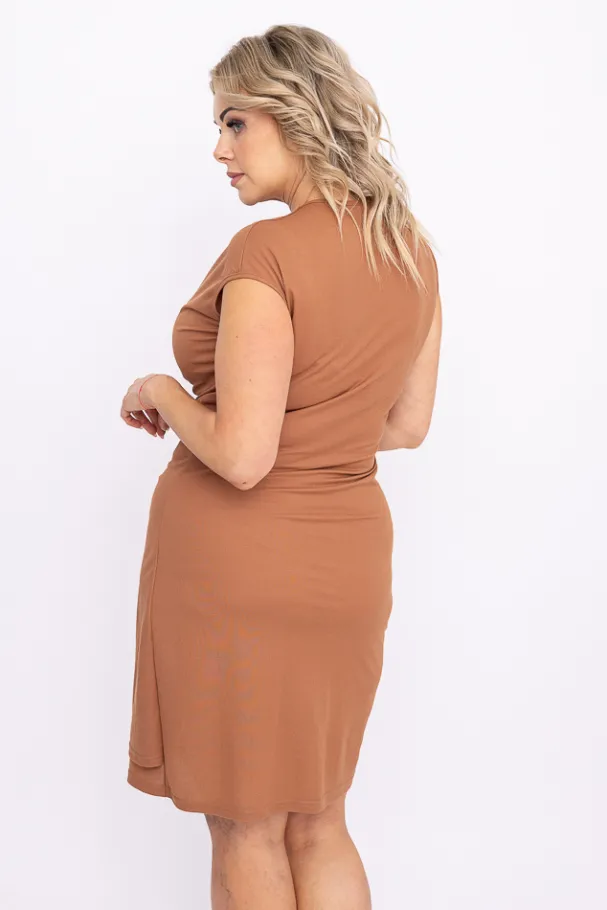 Camelowa Sukienka VALERIA<Polski Sale