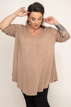 Camelowy Sweter VERGEMO<Włoski Sale
