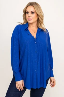 Chabrowa Koszula brokatowa oversize DESINO<Polski Sale