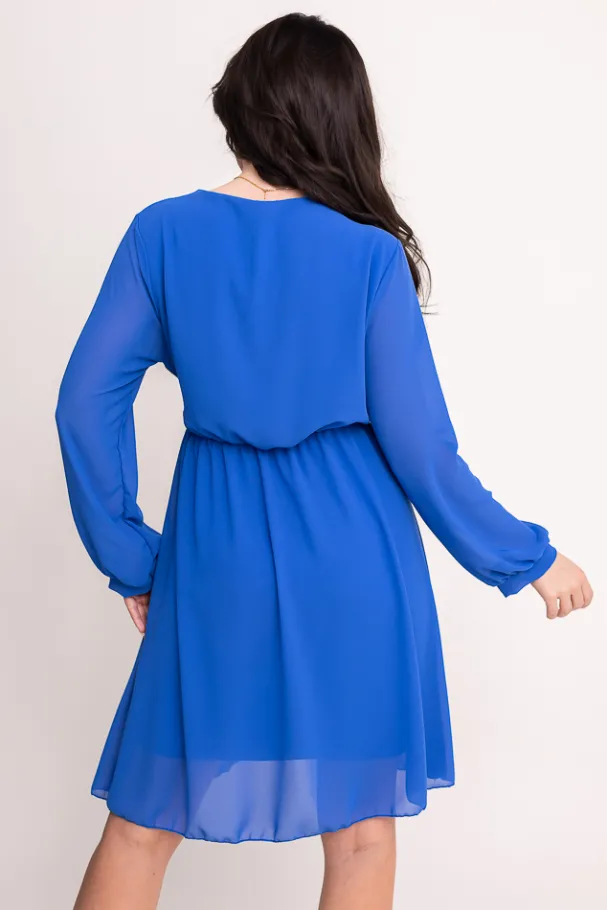 Chabrowa Sukienka Elegancka PERLA<Włoski New