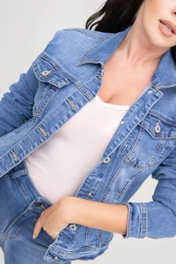 Ciemnoniebieska Kurtka jeansowa ZAINA<Włoski Sale