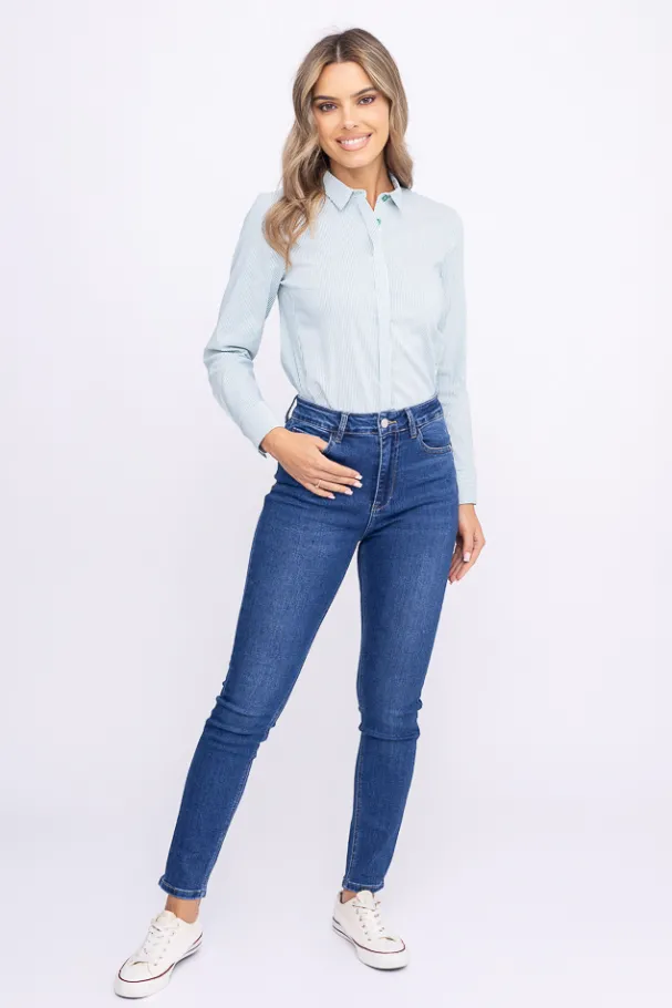 Ciemnoniebieskie Spodnie jeansowe VINTURI< Outlet