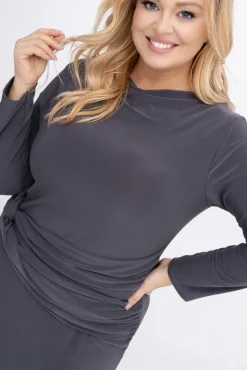 Ciemnoszara Sukienka ENKARTO<Włoski Online