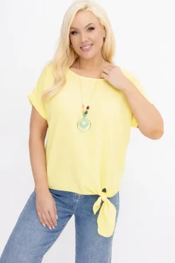 Cytrynowa Bluzka z wisiorkiem FAIRY<Włoski Discount