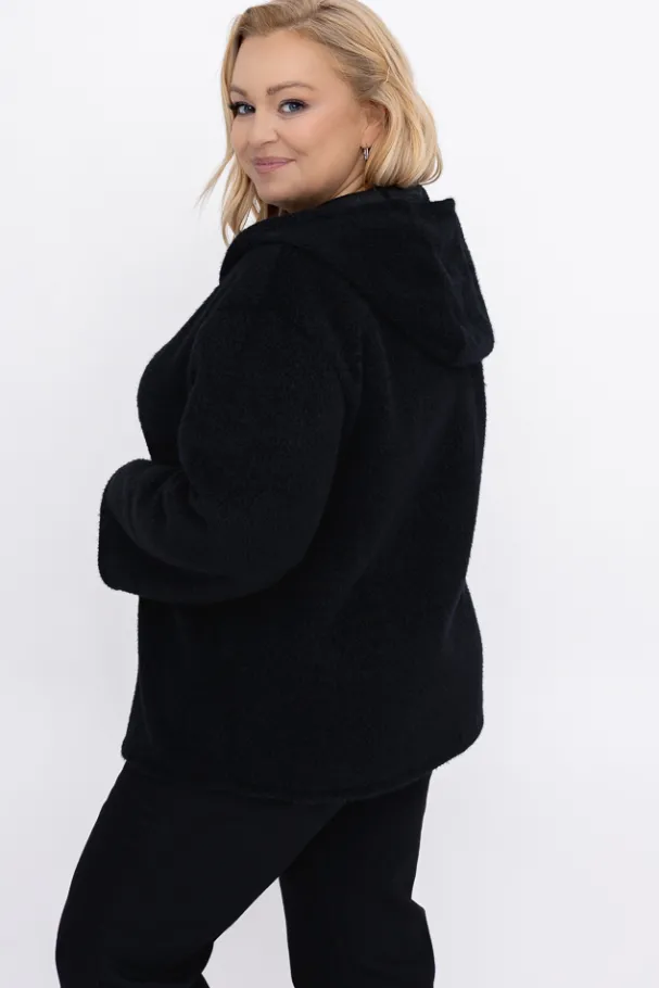 Czarna Bluza bouclé LONTINA<Włoski Clearance