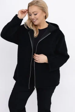 Czarna Bluza bouclé LONTINA<Włoski Clearance