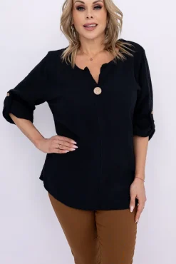 Czarna Bluzka EVENTI<Włoski Discount