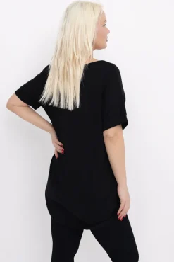 Czarna Bluzka MERZI<Włoski Discount