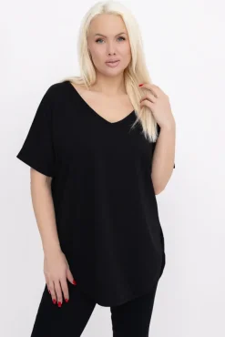 Czarna Bluzka MERZI<Włoski Discount