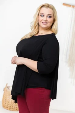 Czarna Bluzka ORUNA Plus Size<Polski Online