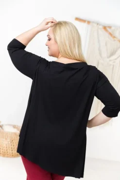 Czarna Bluzka ORUNA Plus Size<Polski Online