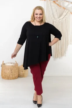 Czarna Bluzka ORUNA Plus Size<Polski Online