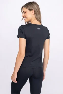 Czarna Bluzka sportowa z krótkim rękawem SPINTI<Polski Discount