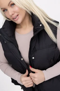 Czarna Kamizelka ocieplana BISHIO< New
