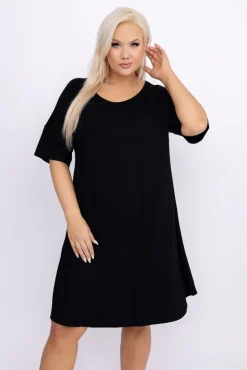 Czarna Koszula Nocna MERTENI<Polski Hot