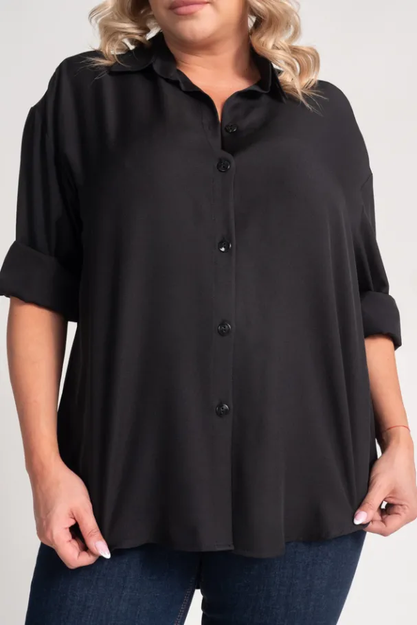 Czarna Koszula oversize DEMENO<Polski Clearance