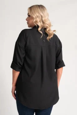 Czarna Koszula oversize DEMENO<Polski Clearance