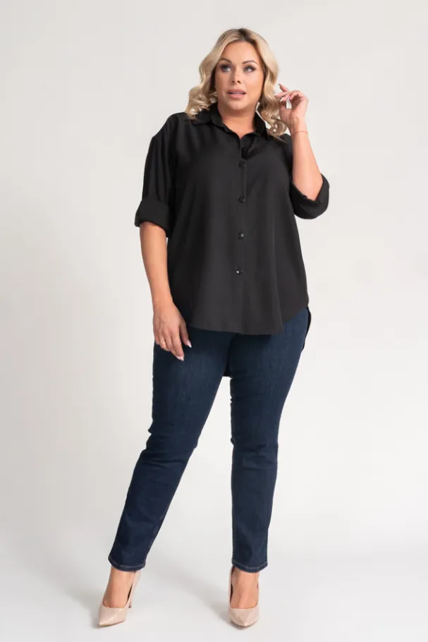 Czarna Koszula oversize DEMENO<Polski Clearance