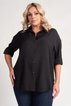 Czarna Koszula oversize DEMENO<Polski Clearance