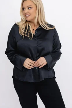 Czarna Koszula satynowa TROGEDO<Włoski Hot