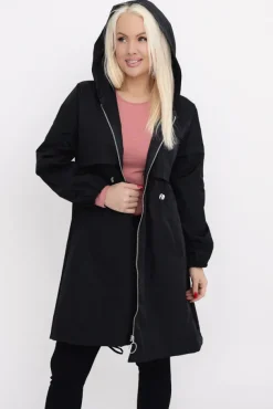 Czarna Kurtka parka KORMI<Włoski Discount