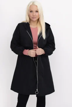 Czarna Kurtka parka KORMI<Włoski Discount